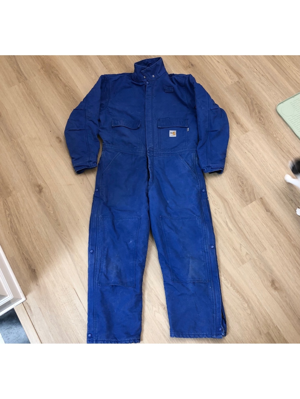 VINTAGE CARHARTT FR FLAME RESISTANT COVERALLS HRC 4 ROYAL BLUE MENS MEDIUM